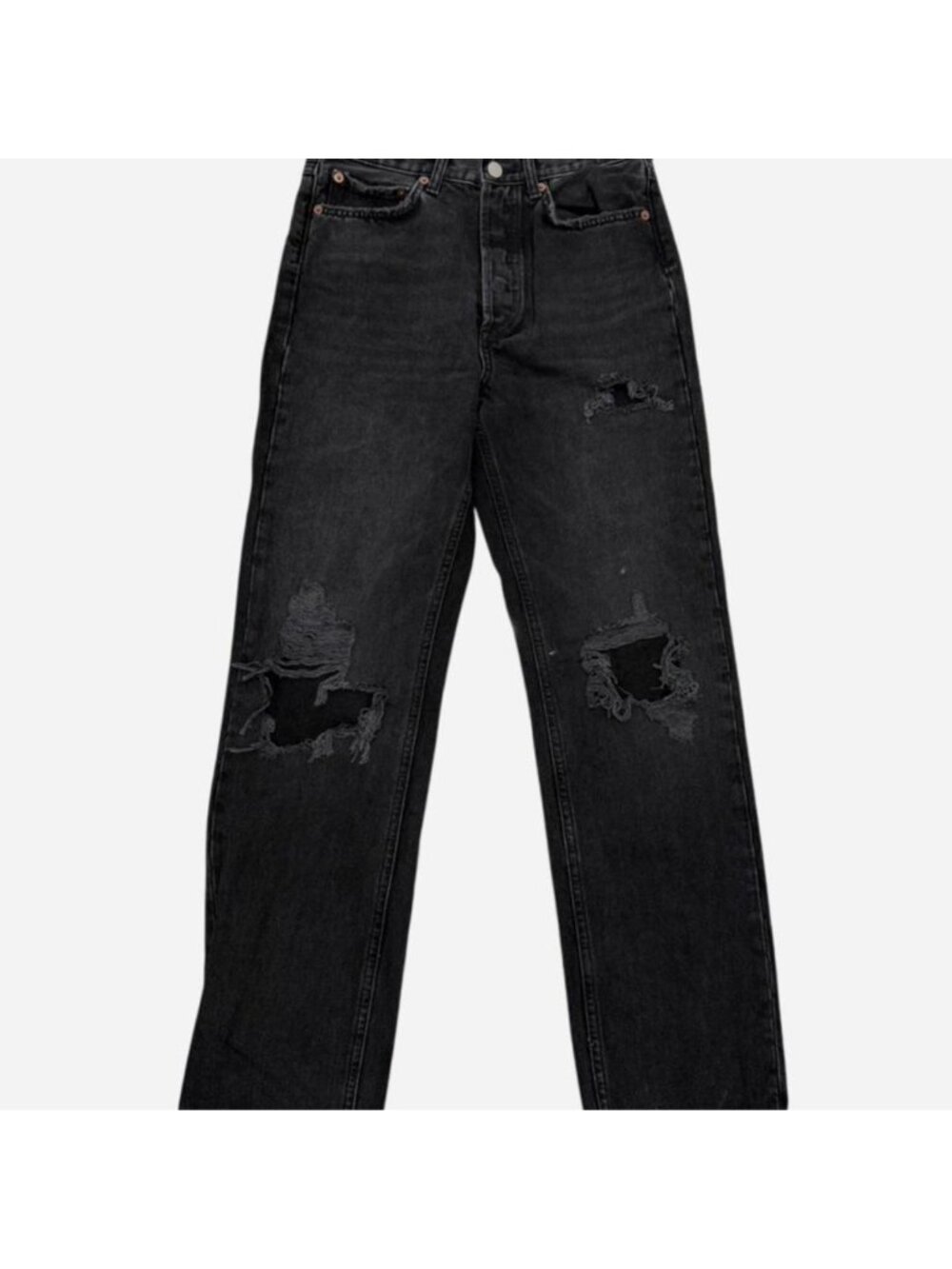 BDG black distressed straight leg jeans Size 26...